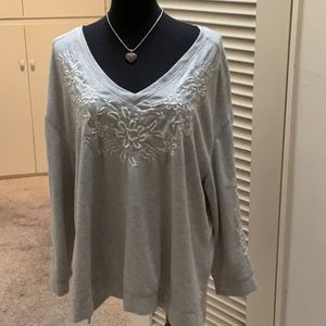 High & Low Embroidered Top